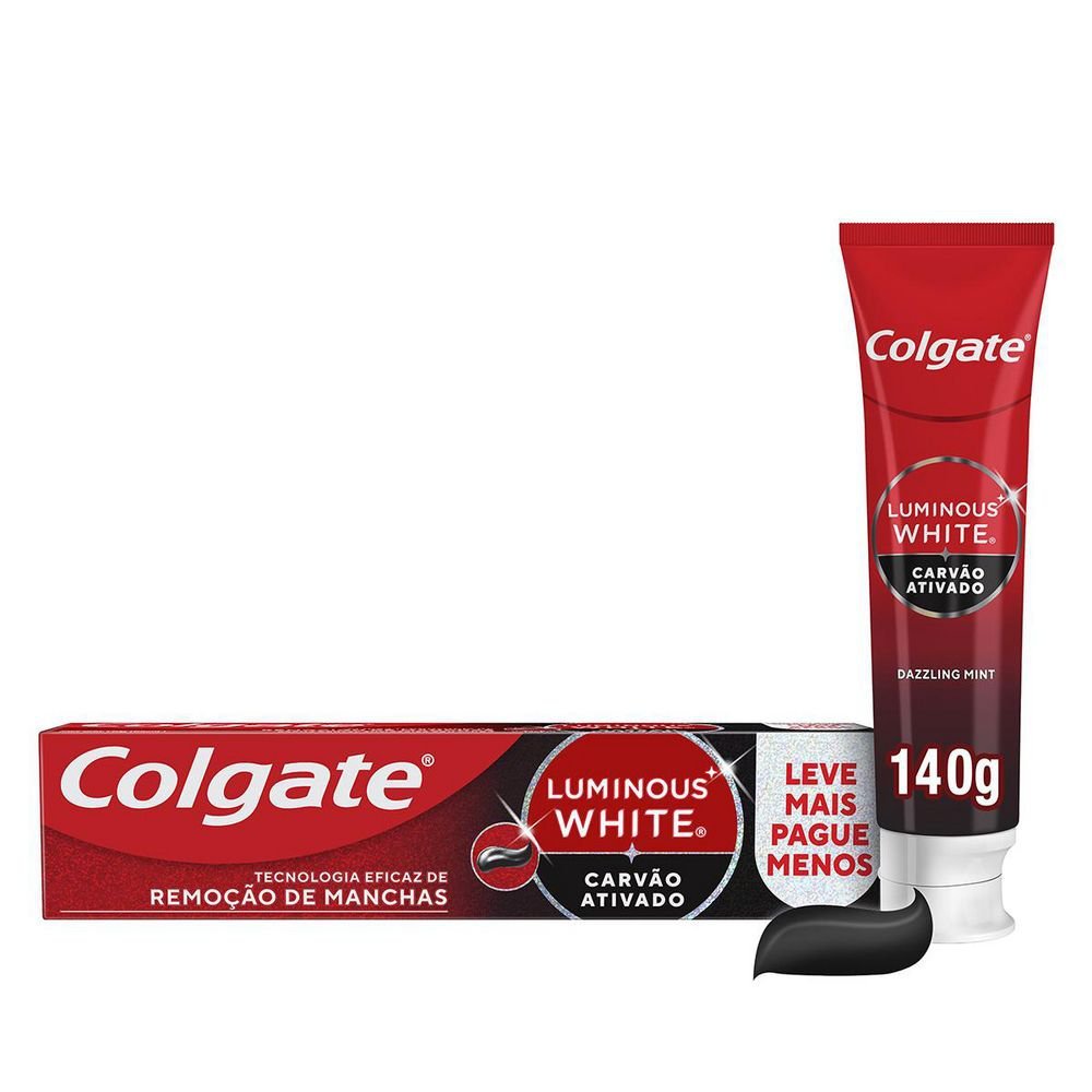 Creme Dental Colgate Luminous White Carvão Ativado 140g
