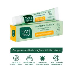 Creme Dental Boni Natural Hortelã E Cúrcuma 90g