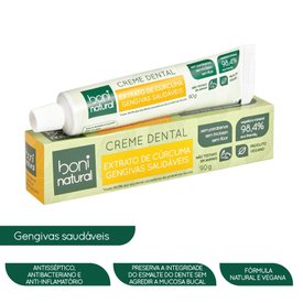 CREME DENTAL BONI NATURAL HORTELÃ E CÚRCUMA 90G