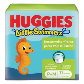 FRALDA DESCARTÁVEL PARA PRAIA E PISCINA HUGGIES LITTLE SWIMMERS P/M COM 11 UNIDADES