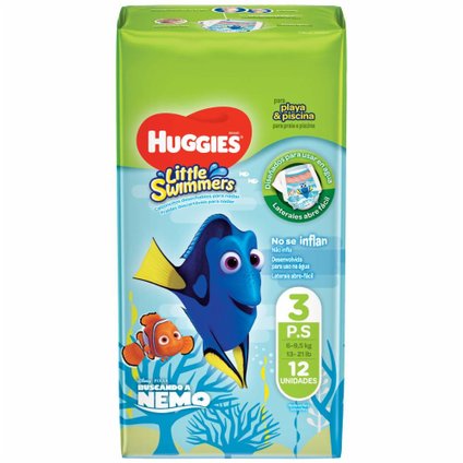 FRALDA DESCARTÁVEL PARA PRAIA E PISCINA HUGGIES LITTLE SWIMMERS P 12 UNIDADES