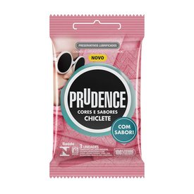 PRESERVATIVO PRUDENCE CHICLETE COM 3 UNIDADES