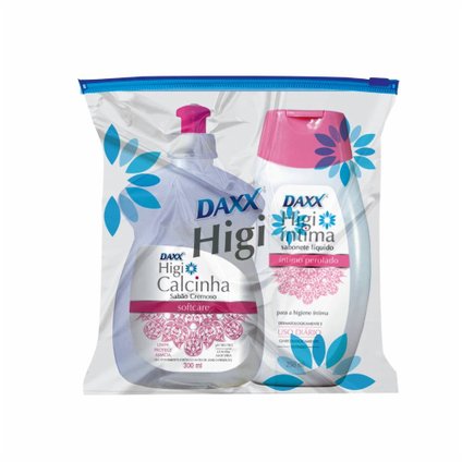 NECESSAIRE SABÃO LIQUIDO CREMOSO HIGI CALCINHA SOFTCARE 300ML + SABONETE INTIMO 250ML