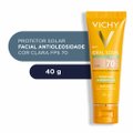 PROTETOR SOLAR VICHY IDEAL SOLEIL PURIFY TOQUE SECO ANTIOLEOSIDADE COR CLARA FPS 70 40G