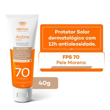 PROTETOR SOLAR ACTINE COLORS PELE MORENA FPS 70 40G