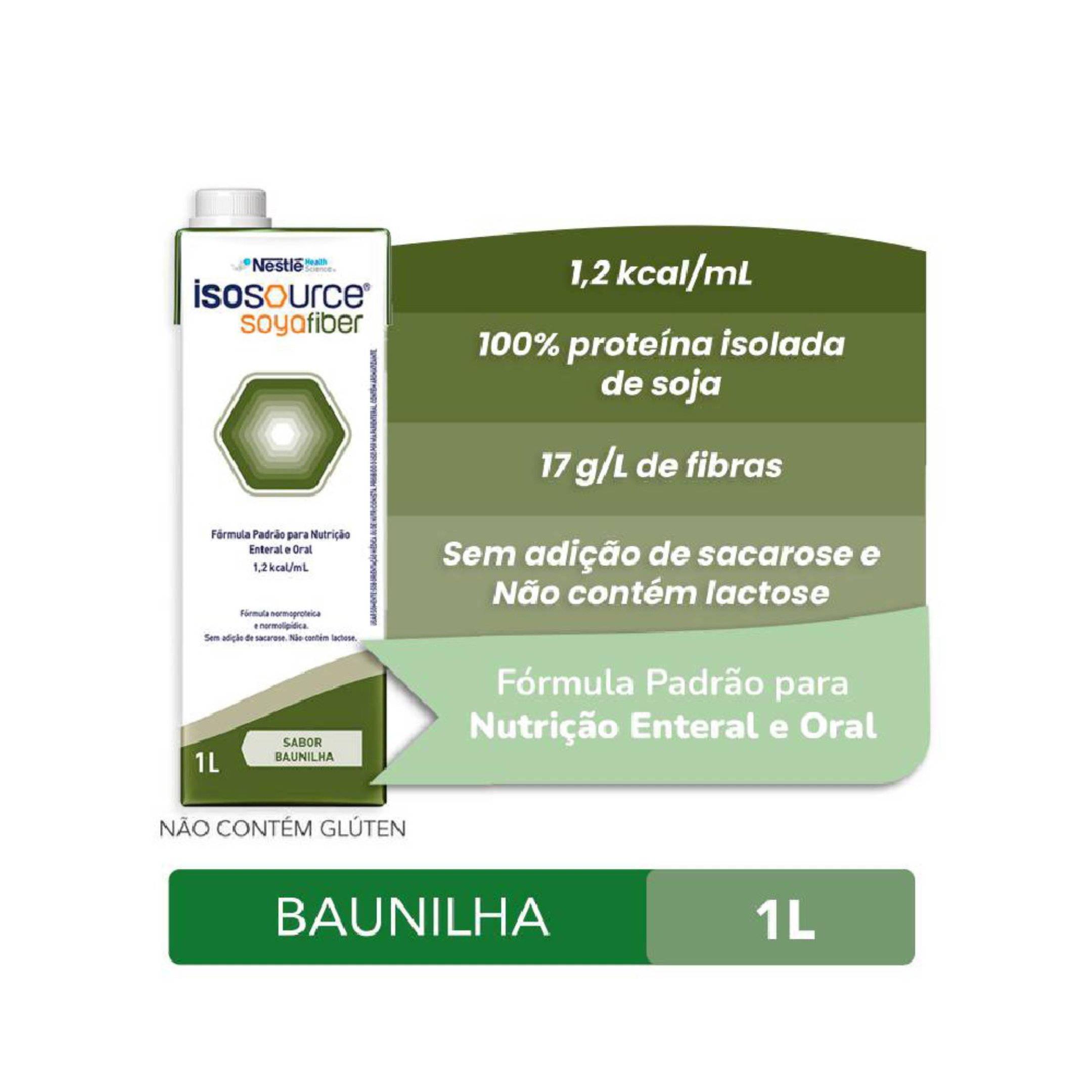 Nutrição Enteral Isosource Soya Fiber Baunilha 1l