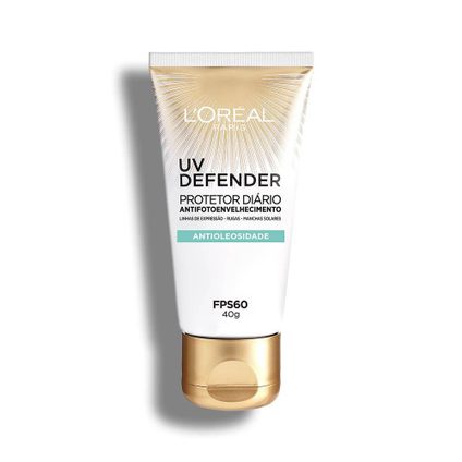 PROTETOR SOLAR FACIAL L'ORÉAL UV DEFENDER ANTIOLEOSIDADE FPS 60 40G