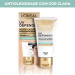 Protetor Solar Facial L'Oréal Uv Defender Antioleosidade Cor Clara Fps 60 40g
