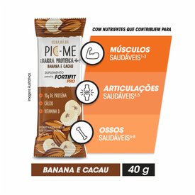 BARRA PROTEICA FORTIFIT PIC-ME BANANA E CACAU 40G