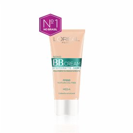 BASE BB CREAM L'ORÉAL PARIS EFEITO MATTE COR MÉDIA FPS 50 30ML