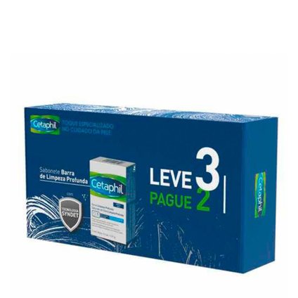 KIT CETAPHIL SABONETE EM BARRA LIMPEZA PROFUNDA 127G LEVE 3 PAGUE 2