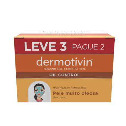 KIT DERMOTIVIN OIL CONTROL BARRA 90G LEVE 3 PAGUE 2