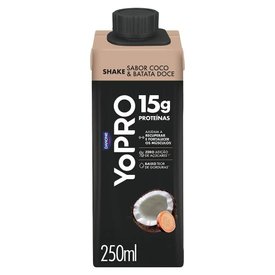 YOPRO BEBIDA LÁCTEA UHT COCO COM BATATA DOCE 15G DE PROTEÍNAS 250ML