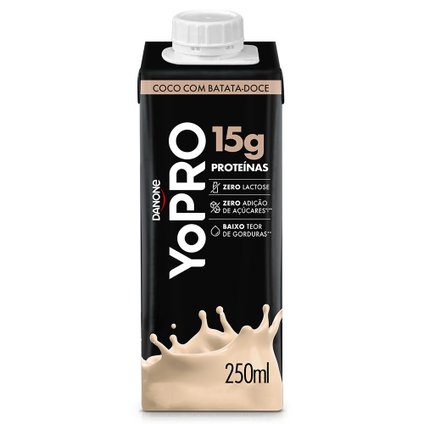 YOPRO BEBIDA LÁCTEA UHT COCO COM BATATA-DOCE 15G DE PROTEÍNAS 250ML