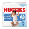 FRALDA HUGGIES RÁPIDA ABSORÇÃO MEGA P COM 46 UNIDADES