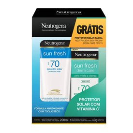 KIT PROTETOR SOLAR NEUTROGENA SUN FRESH FPS70 200ML GANHE PROTETOR FACIAL SUN FRESH FPS70 40G