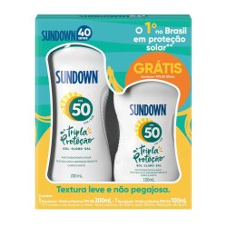 Kit Protetor Solar Sundown Praia E Piscina Fps50 200ml Ganhe Protetor Solar Sundown Fps50 100ml