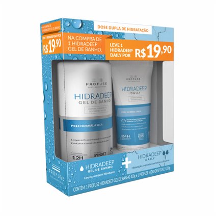 GEL DE BANHO HIDRADEEP PROFUSE 400G LEVE LOÇÃO HIDRATANTE HIDRADEEP DAILY 200G