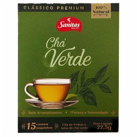CHÁ VERDE SANITAS 22,5G - 15 SAQUINHOS