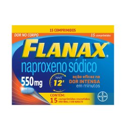 Analgésico Flanax 550mg Bayer Dores Intensas Com 15 Comprimidos (embalagem Econômica)