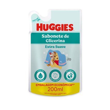 SABONETE REFIL HUGGIES EXTRA SUAVE - 200 ML