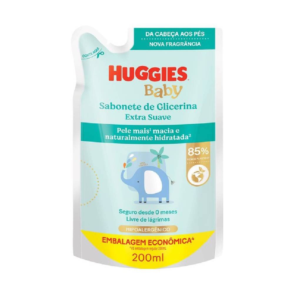 Sabonete Líquido Infantil Huggies Extra Suave 200ml - Refil