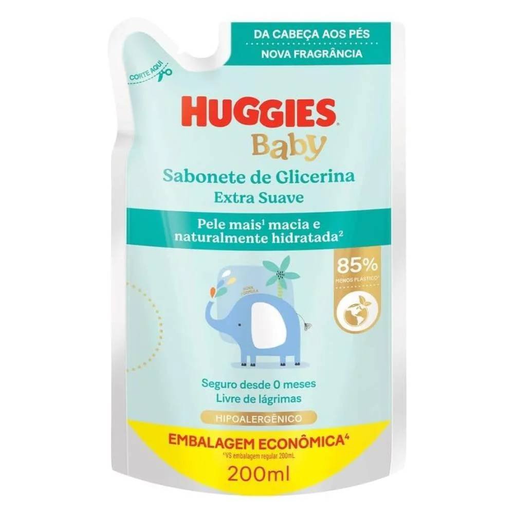 Sabonete Líquido Infantil Huggies Extra Suave 200ml - Refil