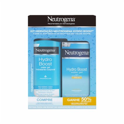 KIT NEUTROGENA HYDRO BOOST HIDRATANTE CORPORAL WATER GEL 400ML + 50% DESCONTO NO HIDRATANTE FACIAL