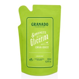 SABONETE DE GLICERINA LÍQUIDO GRANADO ERVA DOCE REFIL 300ML