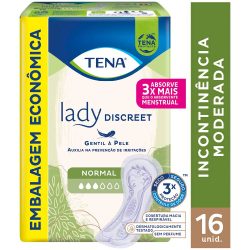 Absorvente Para Incontinência Urinária Tena Lady Discreet Normal Com 16 Unidades