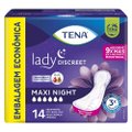 ABSORVENTE TENA PARA INCONTINÊNCIA URINÁRIA LADY DISCREET MAXI NIGHT 14 UNIDADES