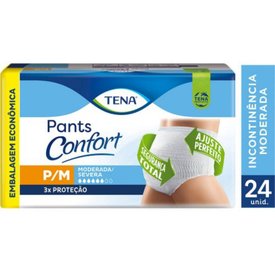 ROUPA ÍNTIMA TENA PANTS CONFORT EMBALAGEM ECONÔMICA P/M 24 UNIDADES