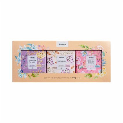 KIT PANVEL COM 3 SABONETES EM BARRA DE 90G CADA