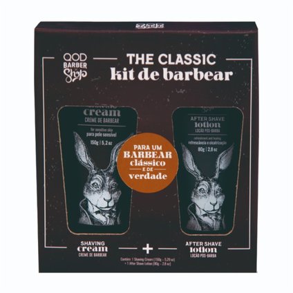 KIT QOD SHAVE CREME DE BARBEAR 150G + LOÇÃO PÓS BARBA  80G