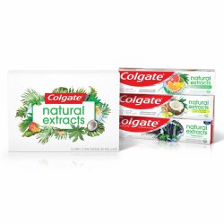 Kit Creme Dental Colgate Natural Extracts Com 3 Unidades 40g Cada
