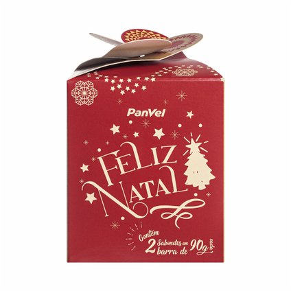 KIT FELIZ NATAL PANVEL DUO SABONETES EM BARRA COM 90G CADA