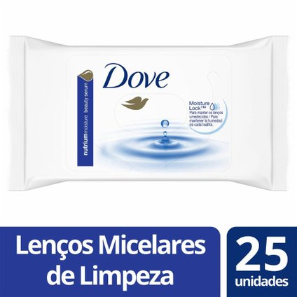 LENÇO DE LIMPEZA FACIAL DOVE MICELAR 25 UNIDADES