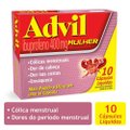 ADVIL MULHER IBUPROFENO 400MG, ANALGÉSICO PARA CÓLICAS MENSTRUAIS 10 CÁPSULAS