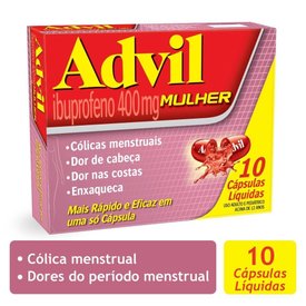 Advil Mulher Ibuprofeno 400mg 10 Cápsulas Líquidas