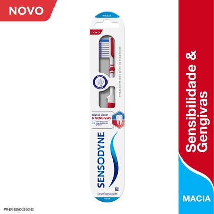 ESCOVA DENTAL SENSODYNE SENSIBILIDADE & GENGIVAS PARA DENTES SENSÍVEIS E SANGRAMENTOS NA GENGIVA