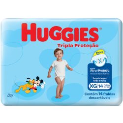 Fralda Huggies Tripla Proteção Jumbinho Xg Com 14 Unidades