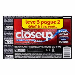 Gel Dental Closeup Proteção 360º Red Hot Leve 3 Pague 2 90g