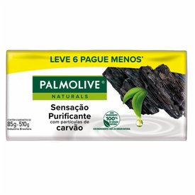 SABONETE EM BARRA PALMOLIVE NATURALS SENSAÇÃO PURIFICANTE COM 6 UNIDADES 85G CADA