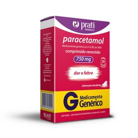 PARACETAMOL 750MG 20 COMPRIMIDOS REVESTIDOS PRATI DONADUZZI GENERICO