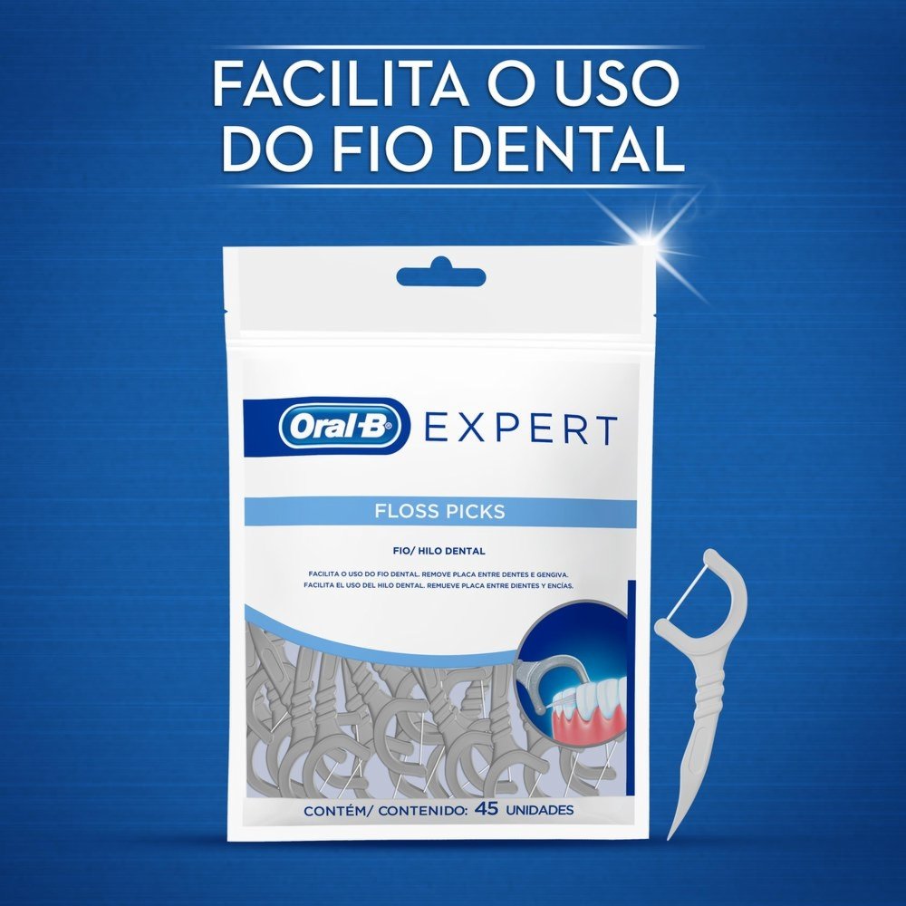 Fio Dental Oral-b Expert Floss Picks 45 Unidades - PanVel Farmácias