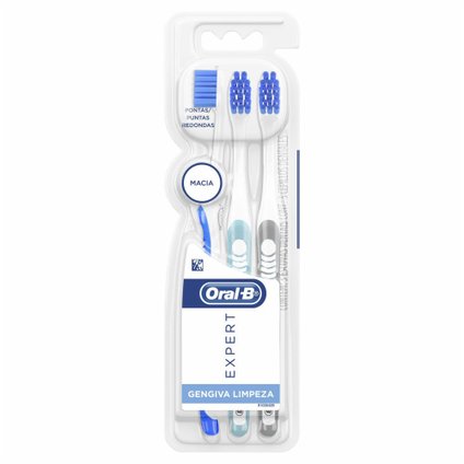 ESCOVA DENTAL ORAL-B EXPERT GENGIVA LIMPEZA C/3 UNIDADES