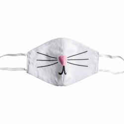 Mascara Infantil De Tecido Panvel Cor Branca Gatinho