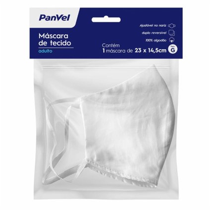 MÁSCARA DE TECIDO TRICOLINE DUPLO G PANVEL BRANCA