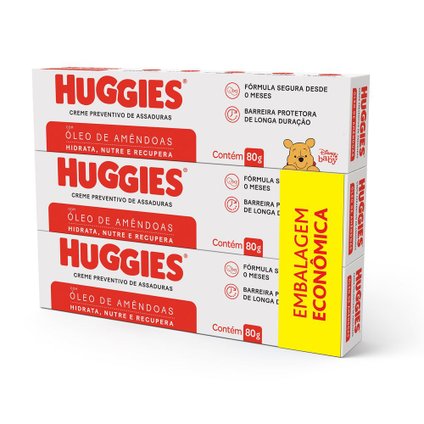 CREME PREVENTIVO DE ASSADURAS HUGGIES SUPREME CARE 3 UNIDADES 80G CADA