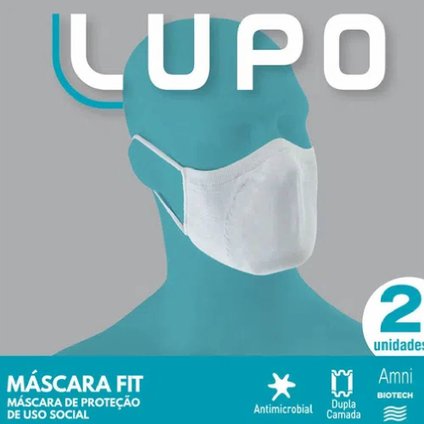MÁSCARA FIT DE PROTEÇÃO DE USO SOCIAL LUPO COM 2 UNIDADES